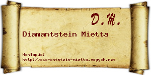 Diamantstein Mietta névjegykártya